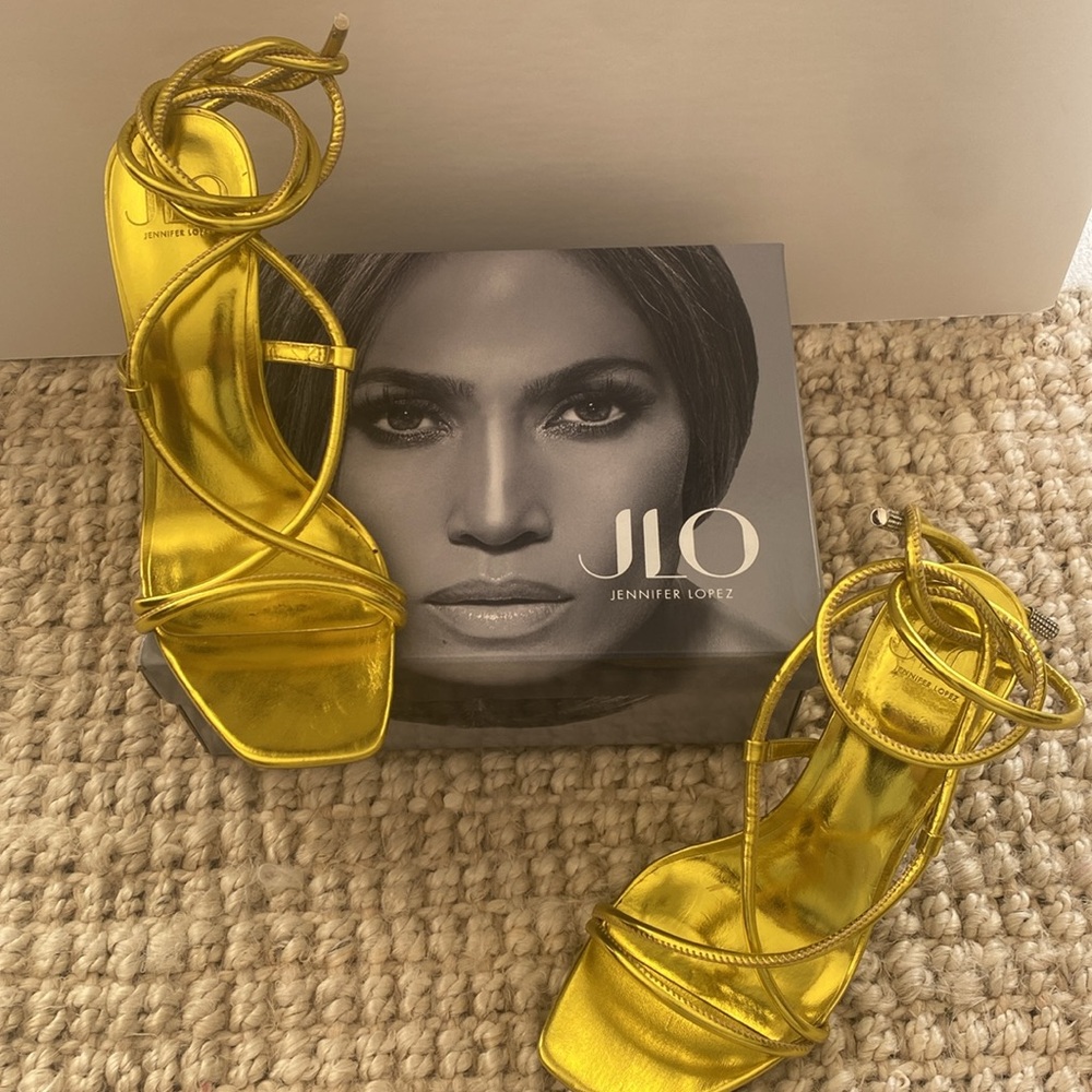 JLO | Elegant Gold Strappy Women's Heels